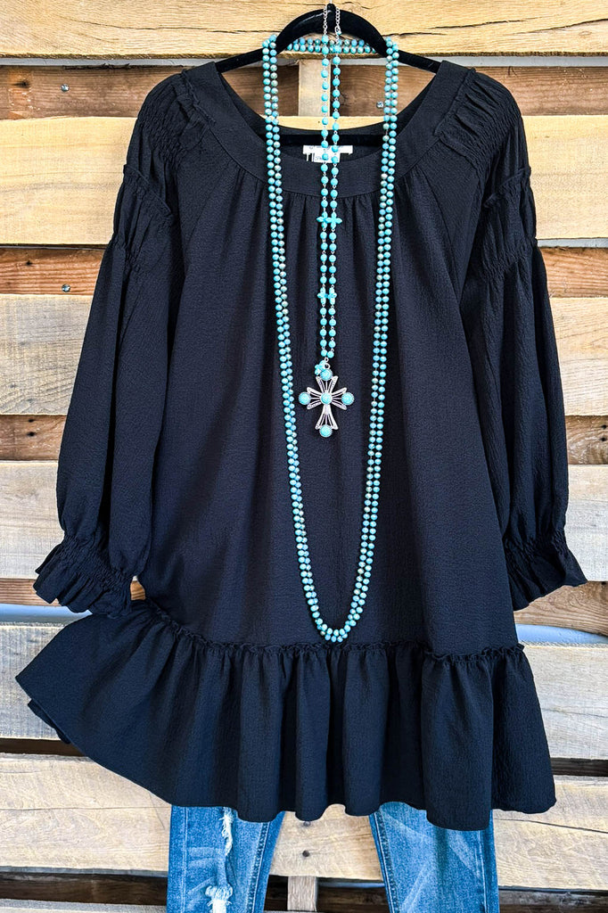 Fresh New Start Tunic - Black - SALE