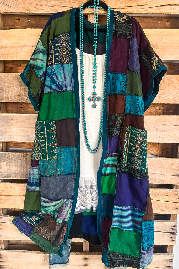 Where The Moon Shines Kimono - Blue - 100% Cotton