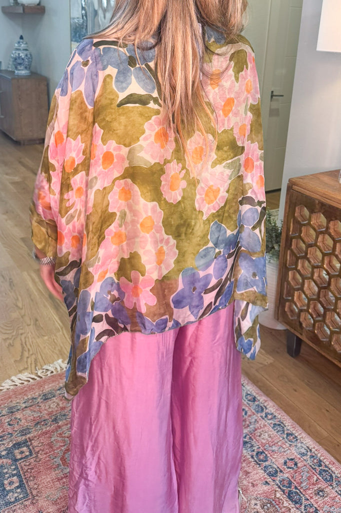 PRE ORDER Meadow Green Silk Blend Stretch Top – Made in Italy (Sold Separately)