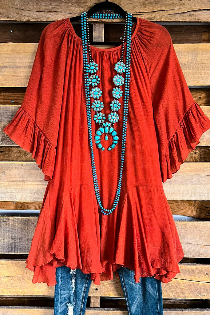 AHB EXCLUSIVE : The It Girl Oversized Loose Fitting Tunic - Rust