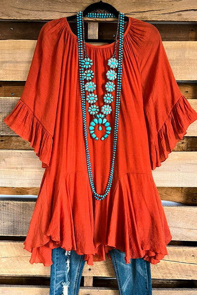 A plus size rust tunic - Angel Heart Boutique