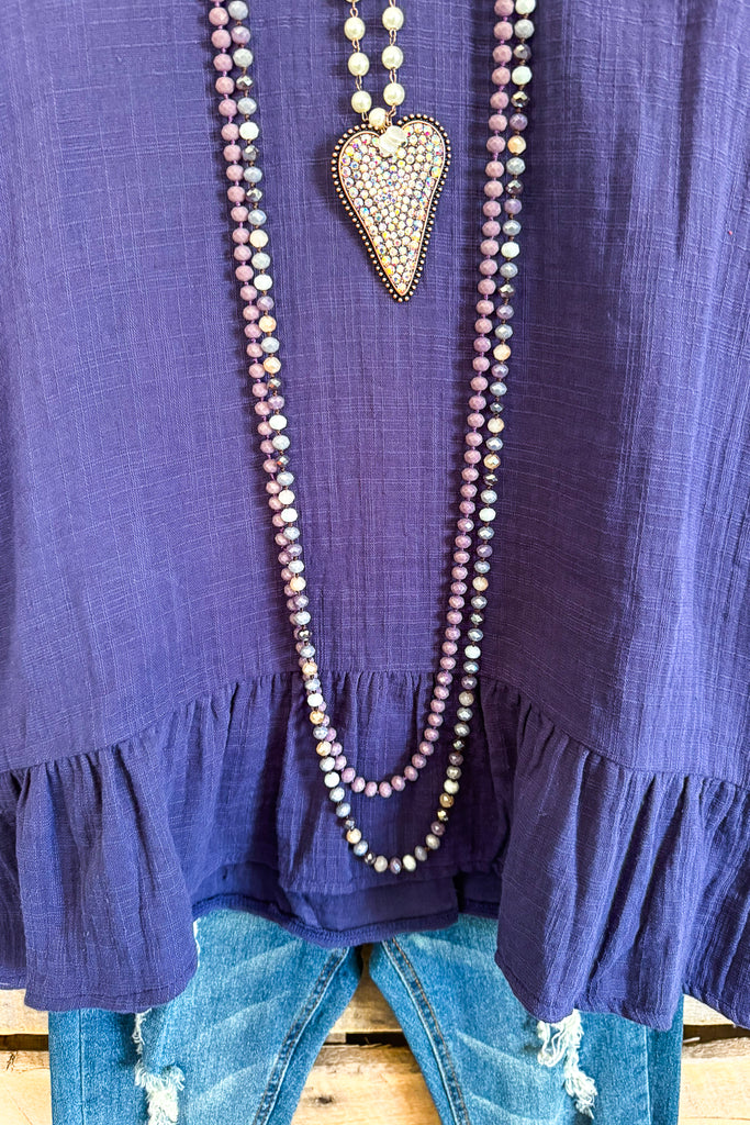 As Far As You Know Top - Navy - 100% COTTON - SALE