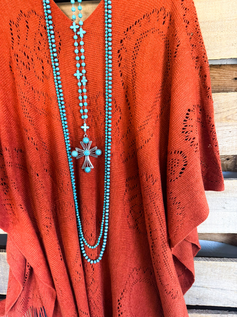 As Of Lately Poncho/Tunic - Rust