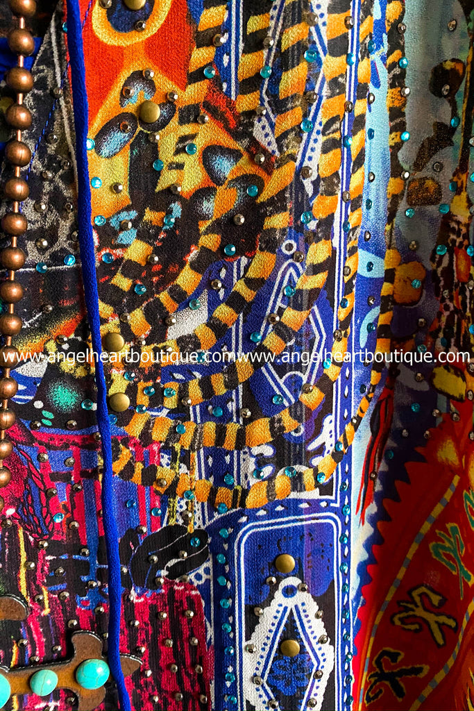 AHB EXCLUSIVE: Flower Child Oversized Sheer Tunic/Kaftan  - Red Mix