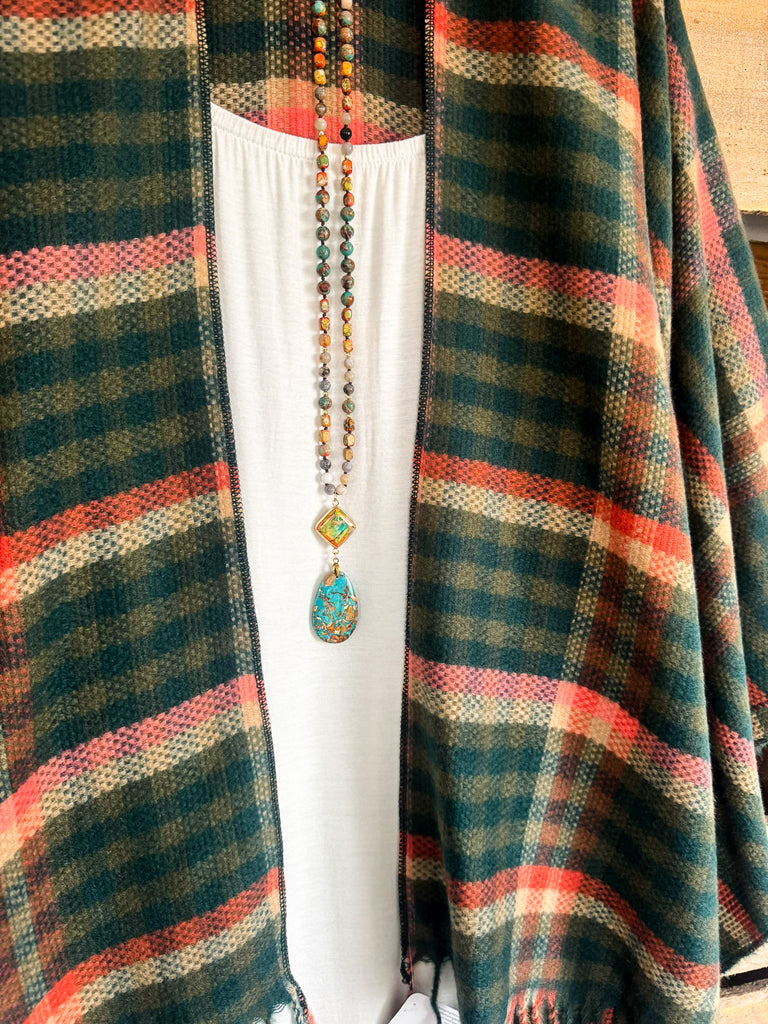 Chasing Seasons Poncho - Green