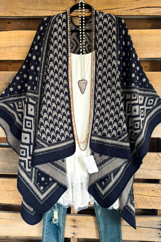 Magical Nights Poncho - Navy