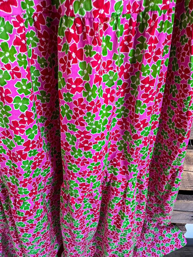 Carefree Attitude Dress -  Pink Combo - 100% COTTON