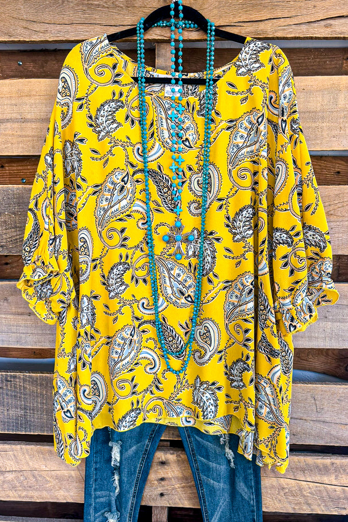 Positively Paisley Flow Top - Yellow