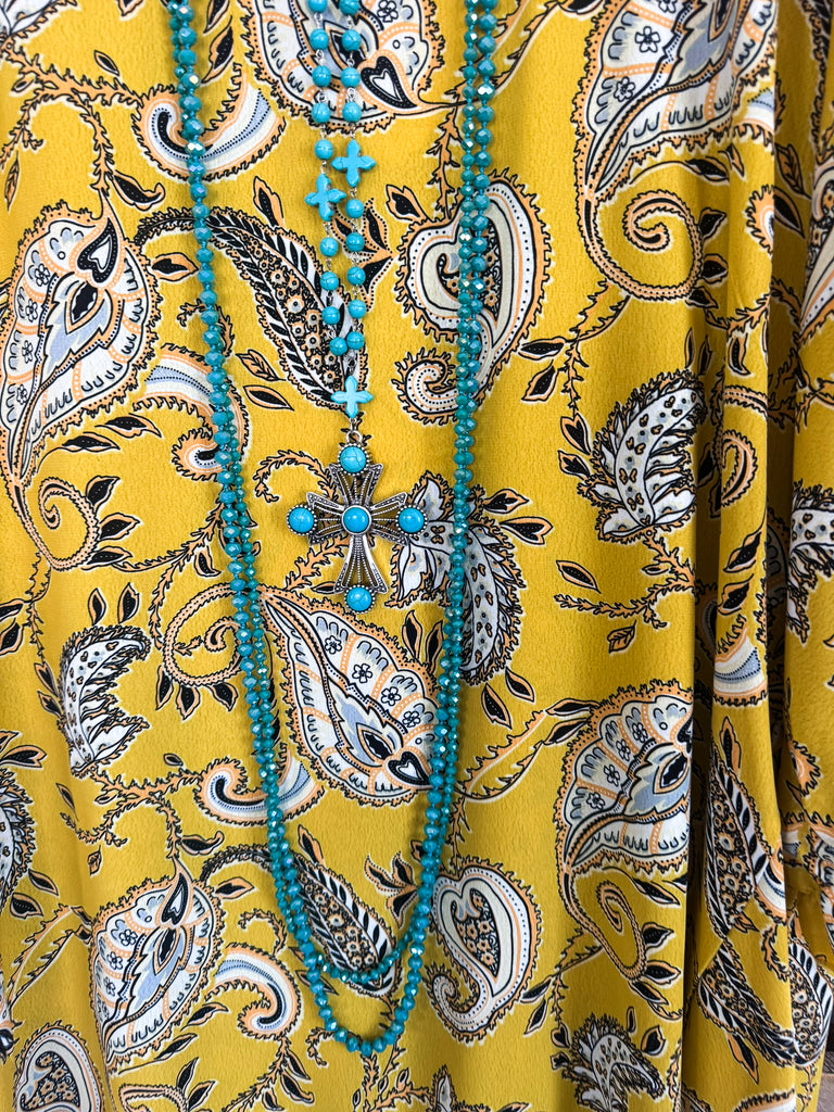 Positively Paisley Flow Top - Yellow