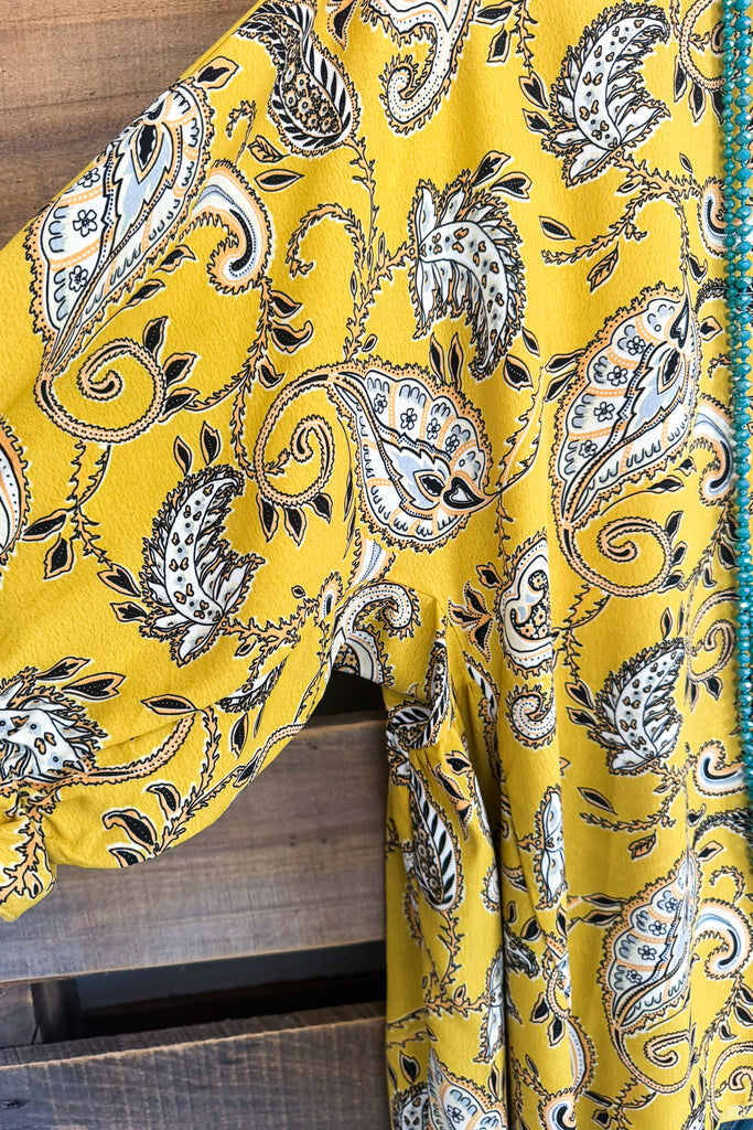 Positively Paisley Flow Top - Yellow