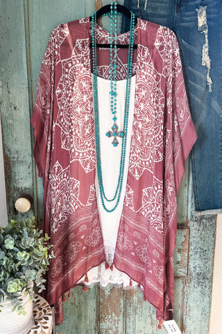 Floral Enough Crochet Vest - Mocha - 100% COTTON