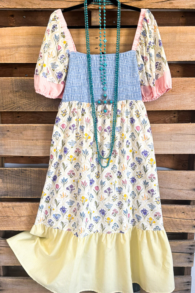 Wildflower Avenue Maxi Dress -Yellow - 100% COTTON