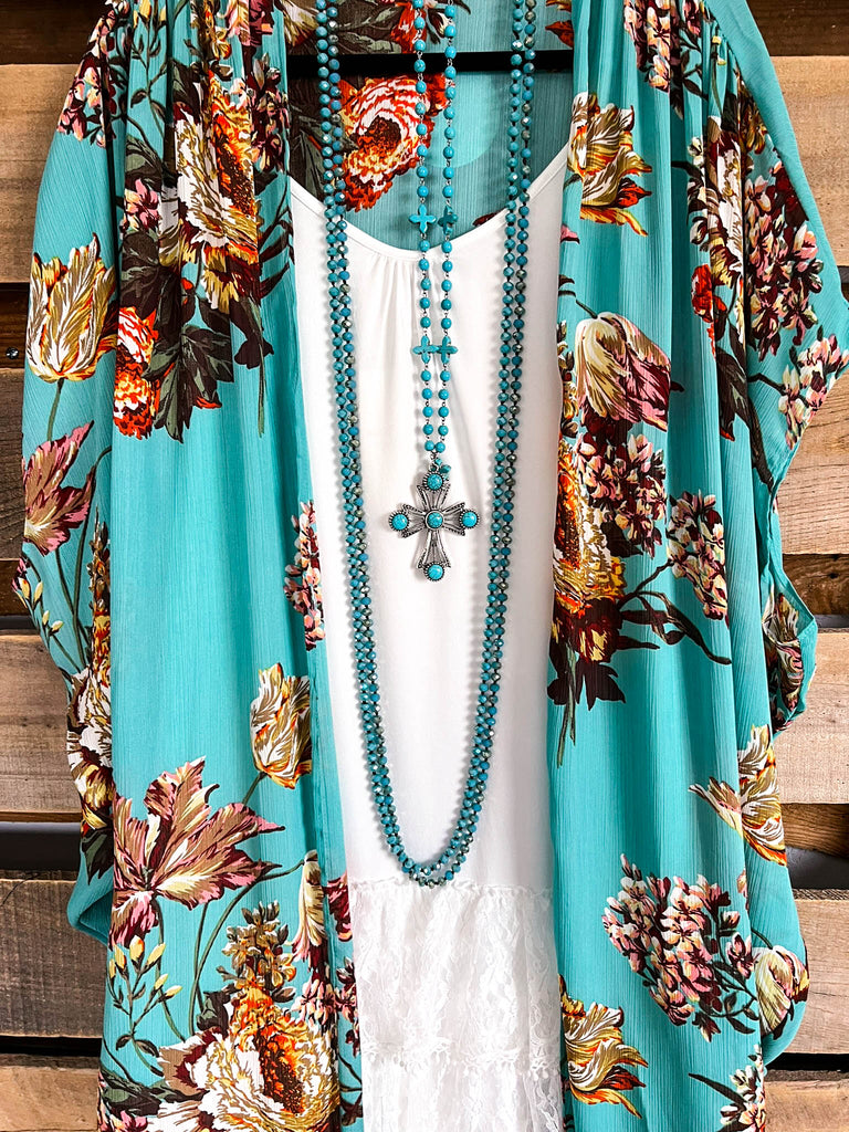 Expected Beauty OVERSIZED Kimono - Mint Mix