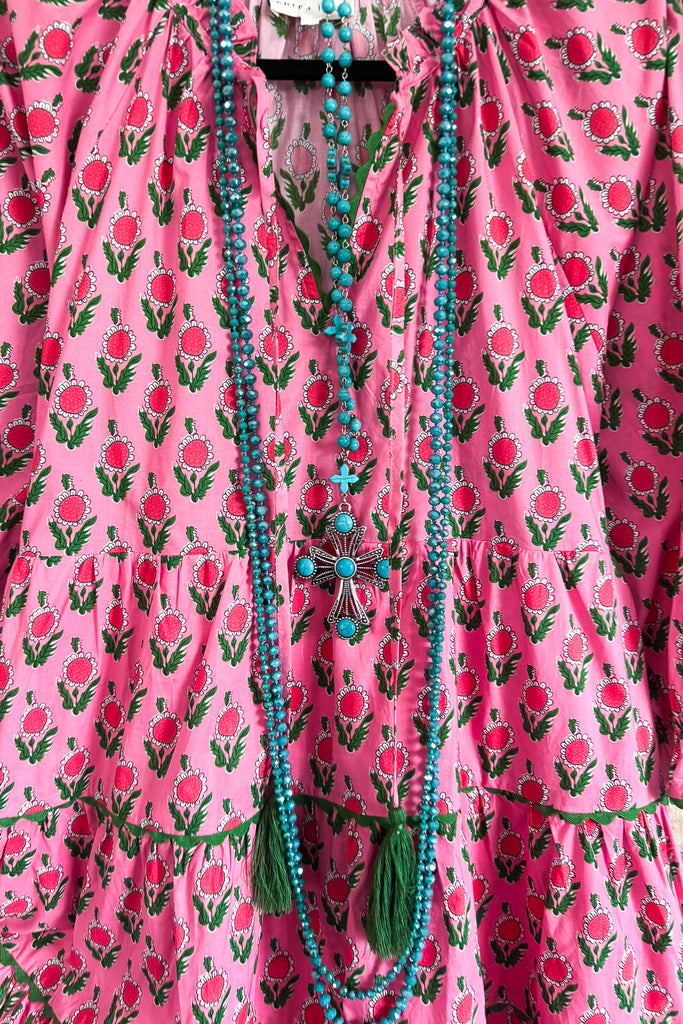 Garden Escape Dress - Pink - 100% COTTON