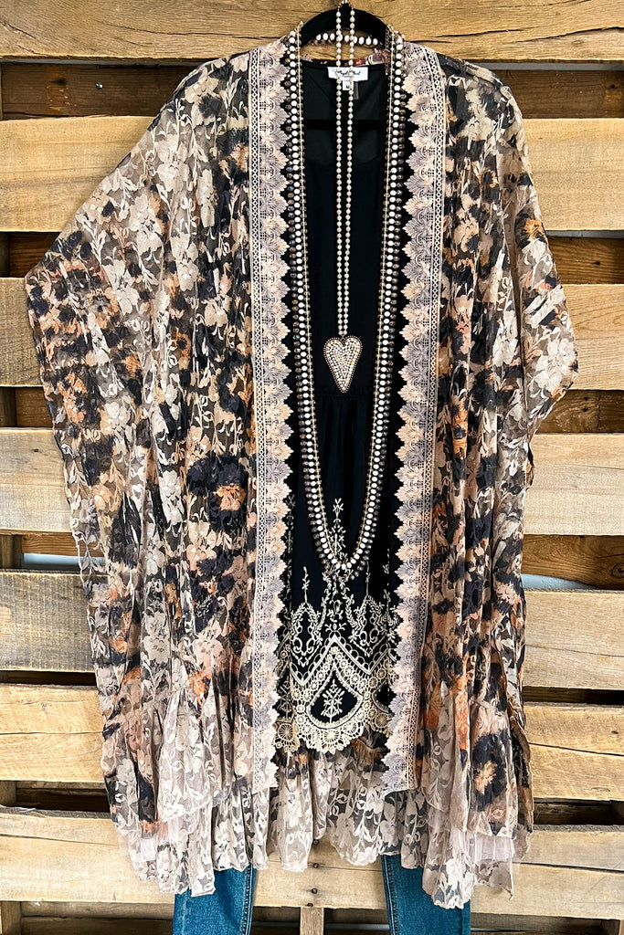 AHB EXCLUSIVE: One More Time Long Kimono Lace - Leopard