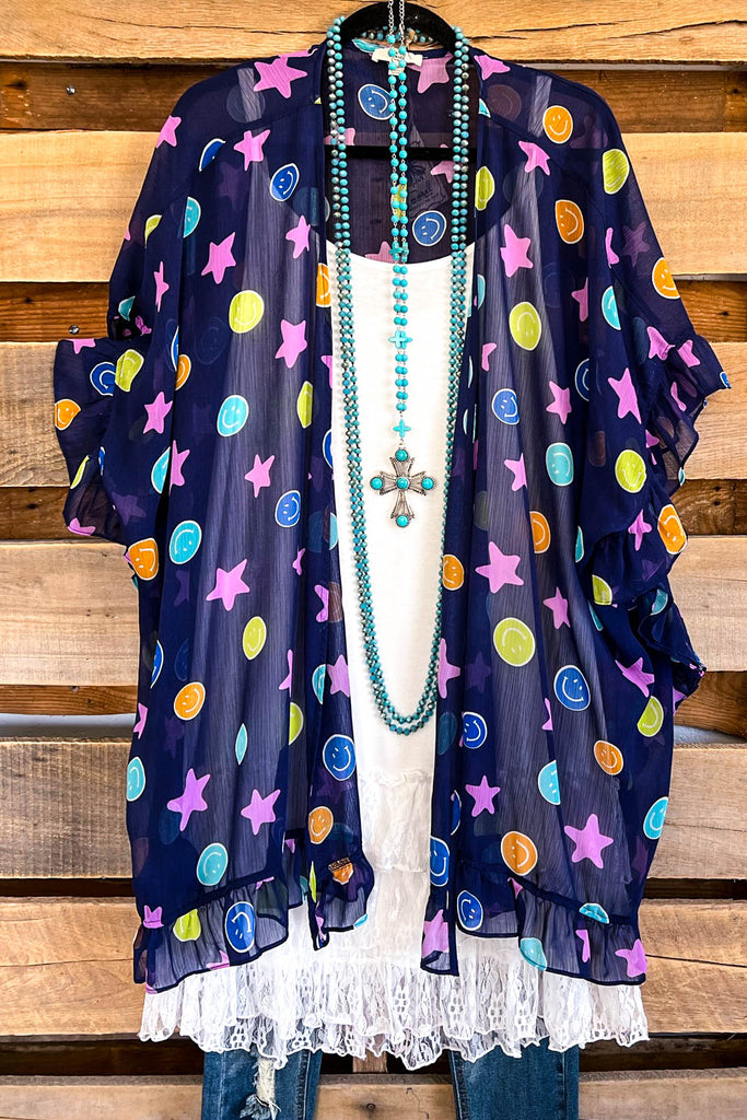 Smiles For Days Kimono - Navy - SALE