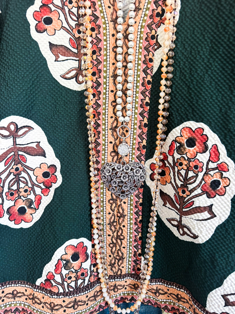 Meeting At Noon Blouse - Forest Green