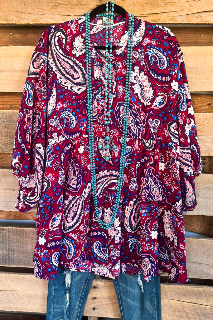 Loving My Decision Tunic - Wine