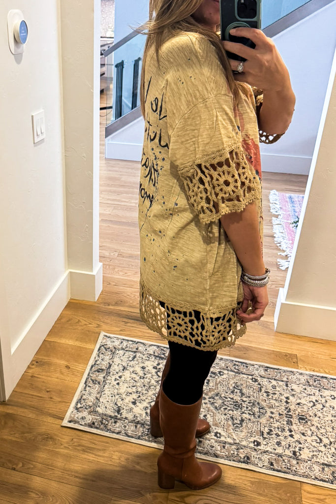 PRE ORDER : RARE BIRD: Free Spirit Love Cotton Oversized Tunic – 100% Cotton - Made in USA