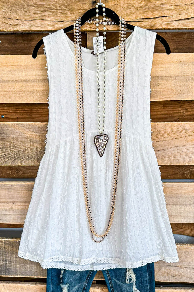 Separate Ways Top - White - 100% COTTON - SALE