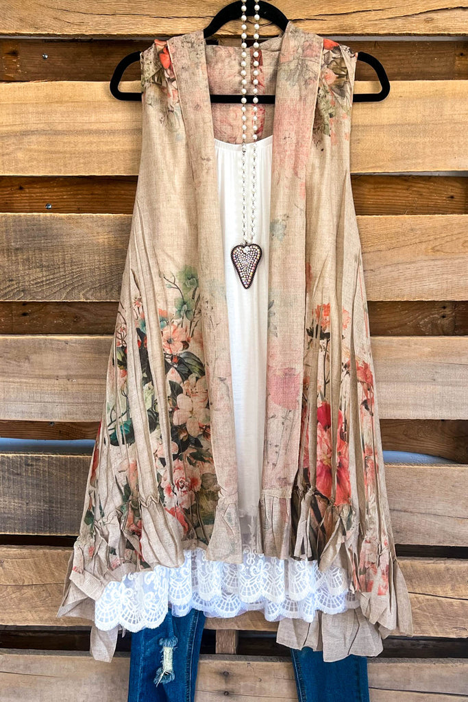 AHB EXCLUSIVE: Counting The Stars Vest - Taupe/Rose.