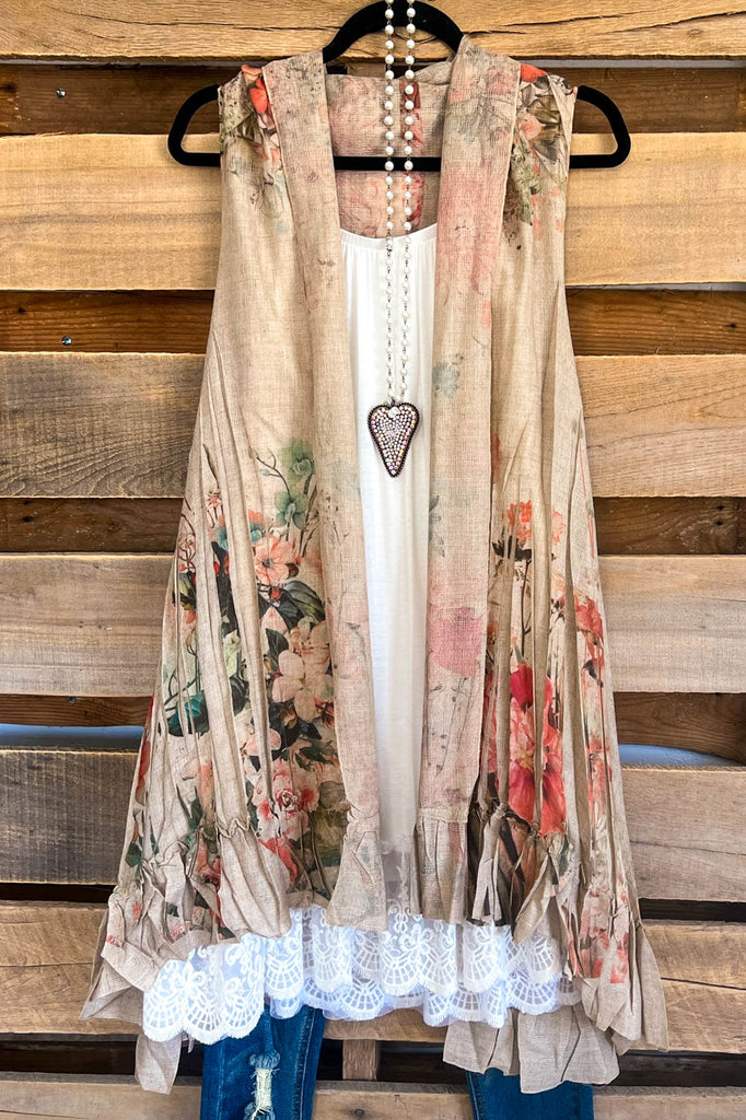 AHB EXCLUSIVE: Counting The Stars Vest - Taupe/Rose.
