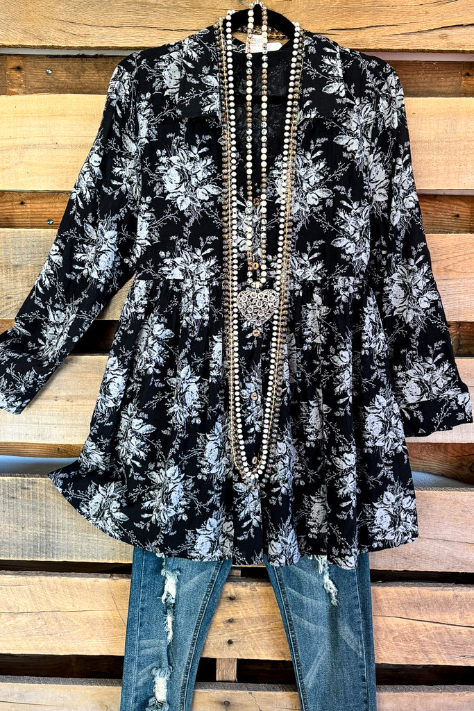 Follow The Tempo Tunic - Black - SALE