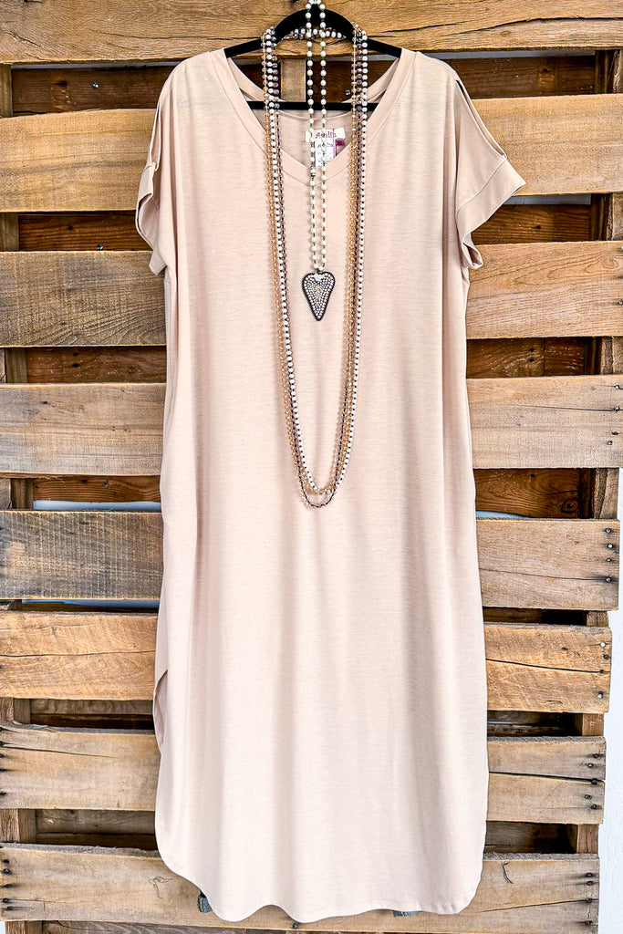 Maxi T-shirt Dress - Taupe - SALE