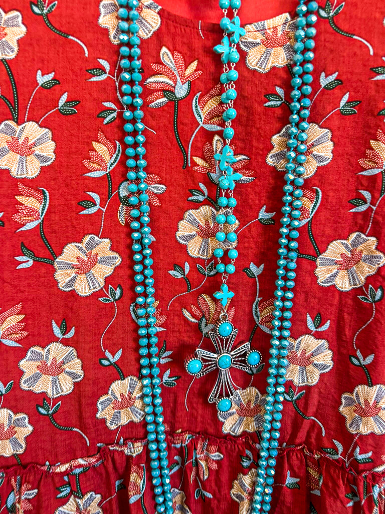 Sunlit Meadows Top -  Rust - 100% COTTON