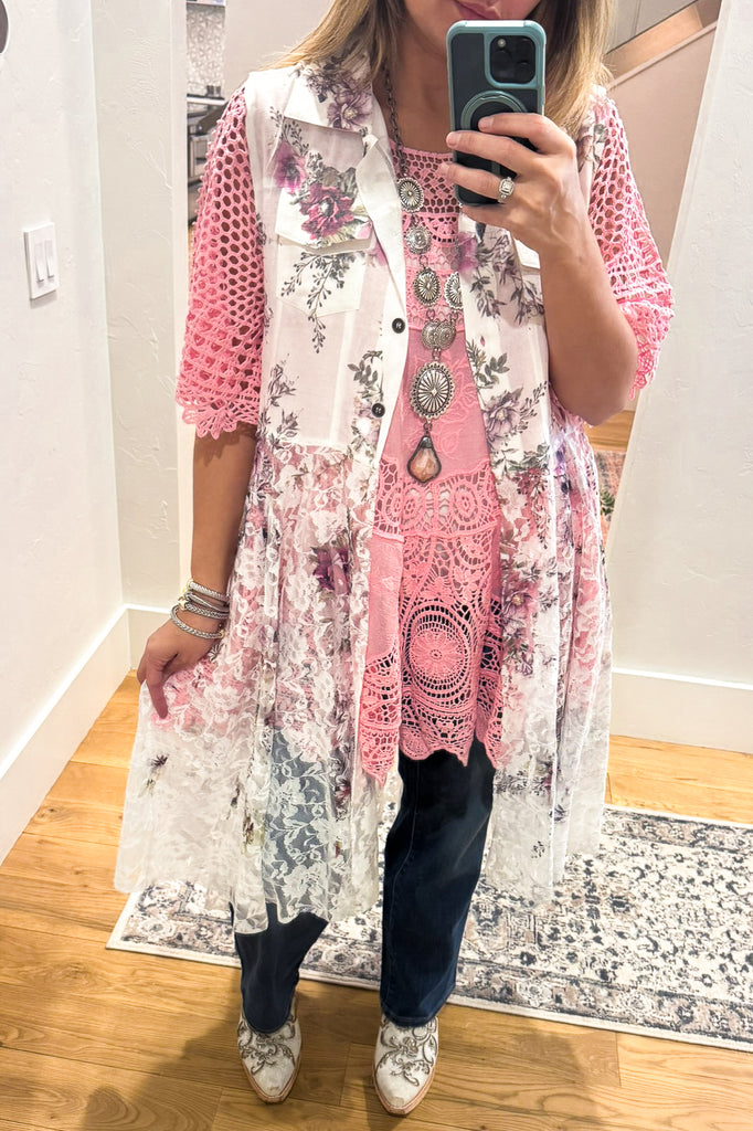 AHB EXCLUSIVE: Wide Awake Vest - Ivory/Floral