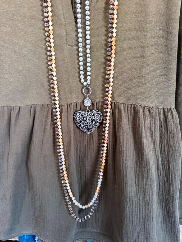 Ruffled Bottom Charm Tunic - Olive - 100% COTTON