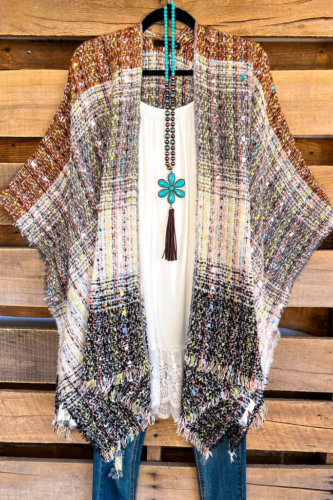 Right About You Oversized Shawl - Rust/Grey