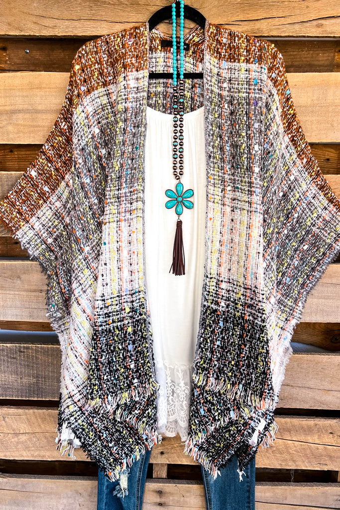 Right About You Oversized Shawl - Rust/Grey