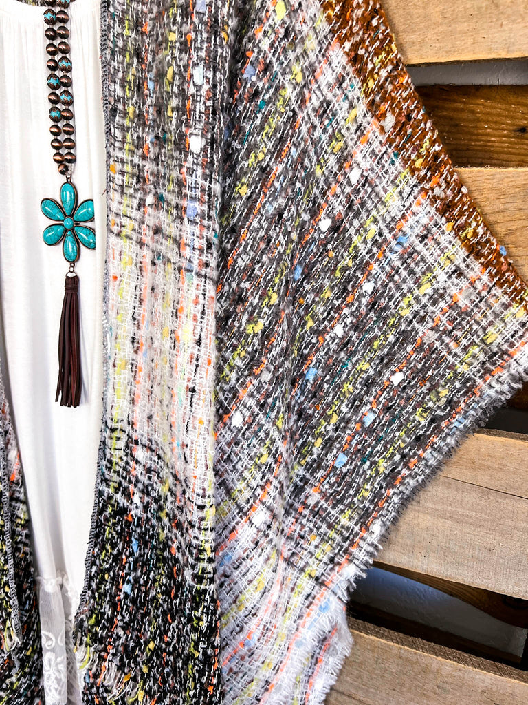 Right About You Oversized Shawl - Rust/Grey