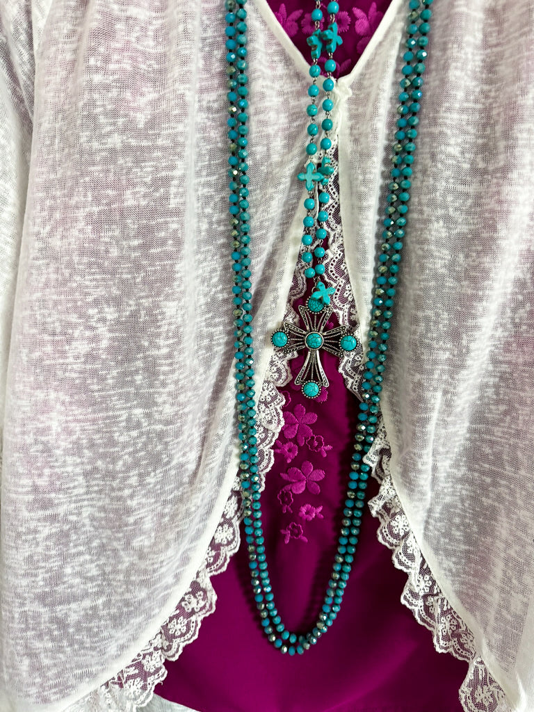 Lovely Lace Cardigan - White