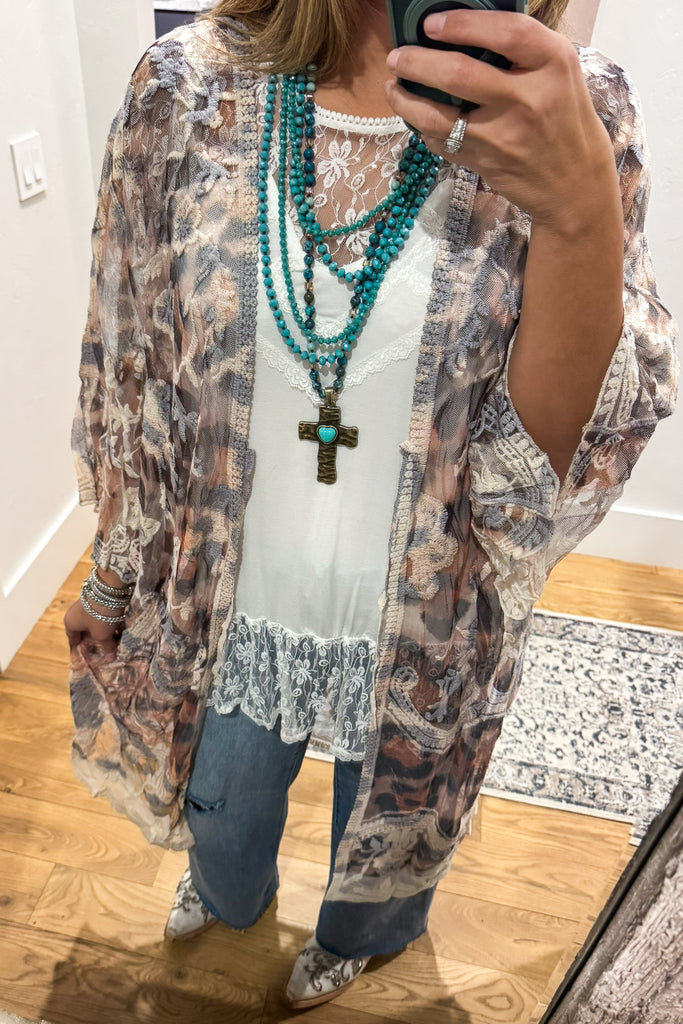 AHB EXCLUSIVE: More Than Just a Friend Lace Kimono - Leopard