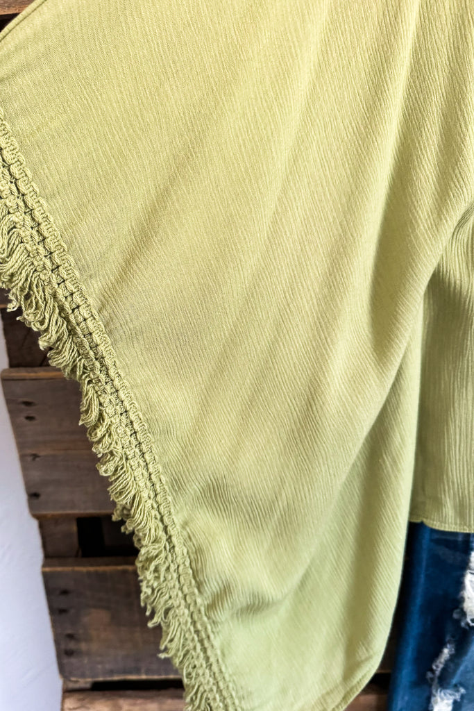 Countryside Escape Poncho - Lime  (Petite Length)