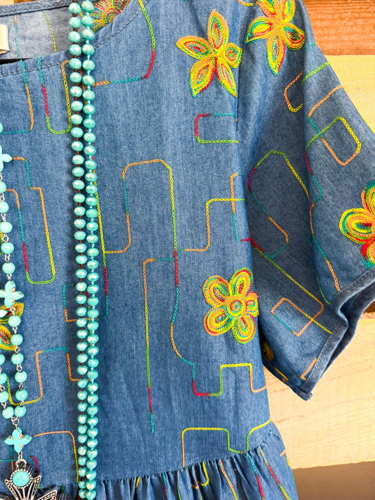 Trying To Keep Up Top - Denim - 100% COTTON