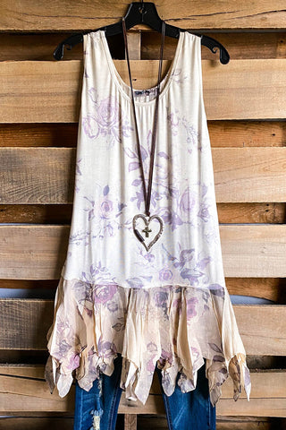 Painted Rose Tunic - White
