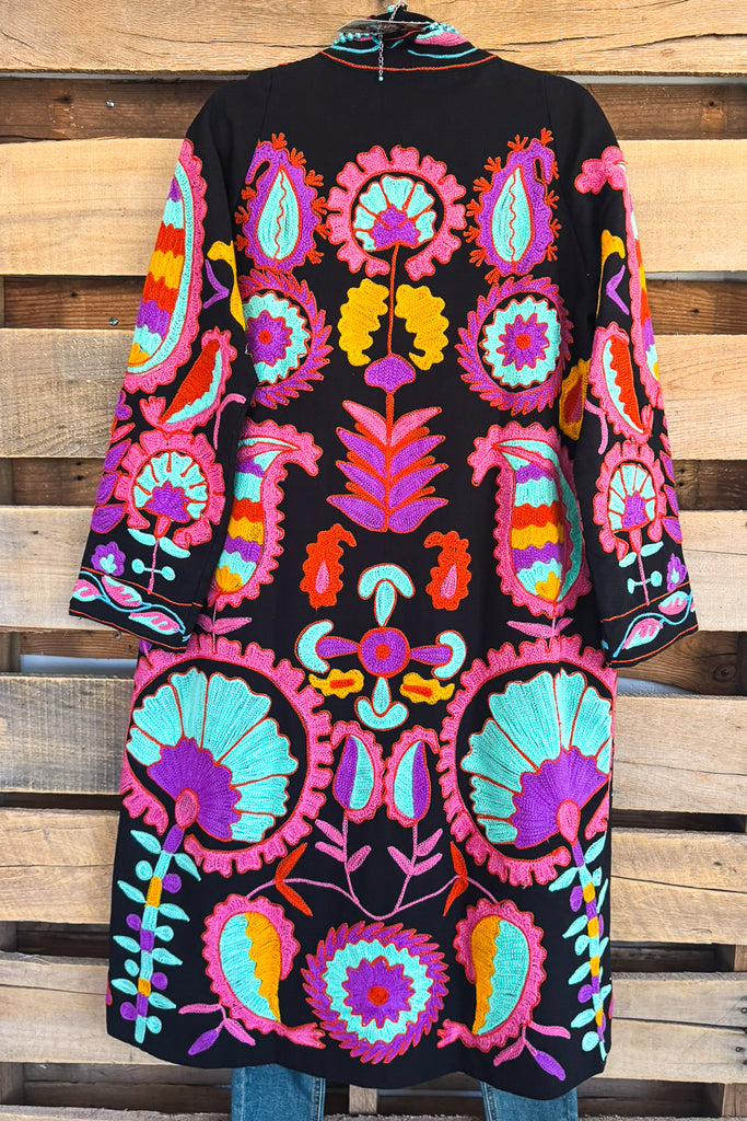 AHB EXCLUSIVE: Midnight Dreamer Duster/Cardigan - Black - 100% COTTON