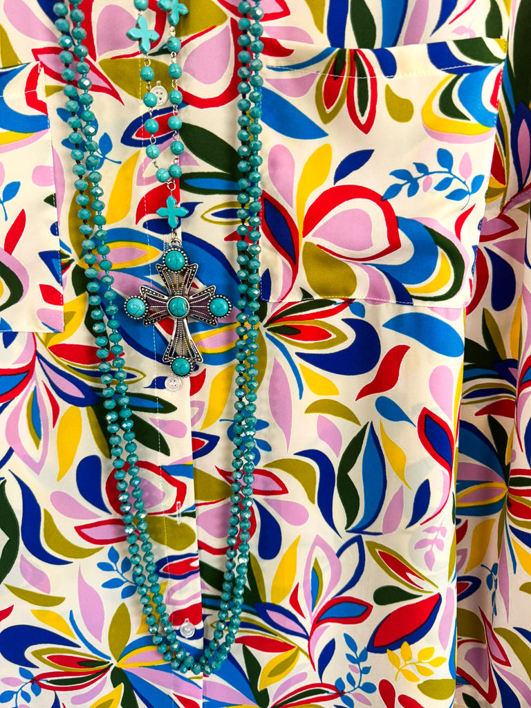 Bright Start Top - Ivory Multi