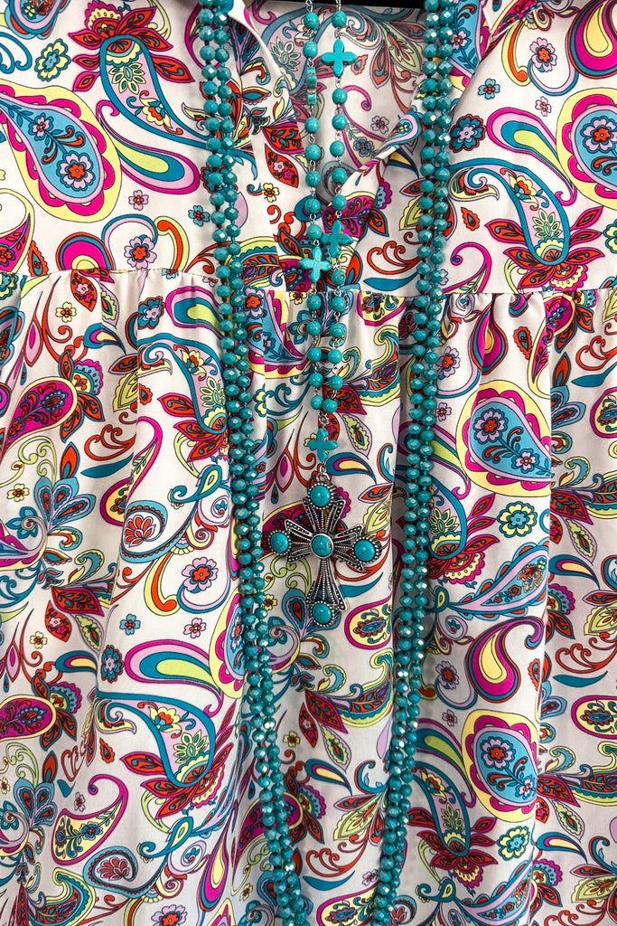 Attached At The Heart Top - Ivory Multi