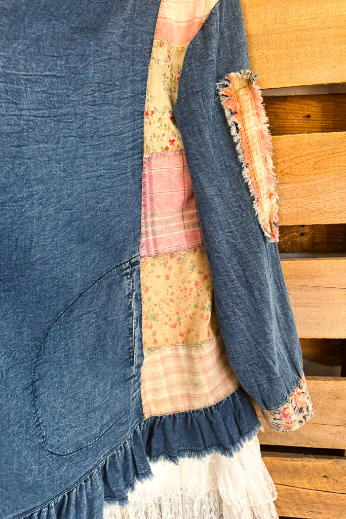 Quilted With Love Denim Cardigan - 100% COTTON