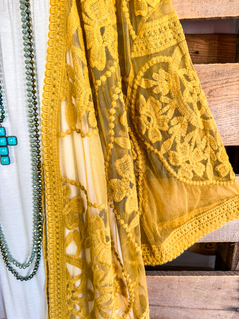 Love You Always Lace Cardigan - Golden Kiwi