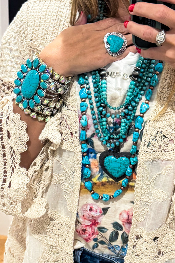 Oversized Turquoise Statement Cuff - This is for turquoise bracelet only