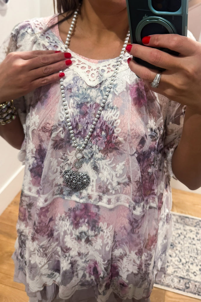 AHB EXCLUSIVE: You'll Be In My Heart Top - Ivory/Floral (slip sold separately)