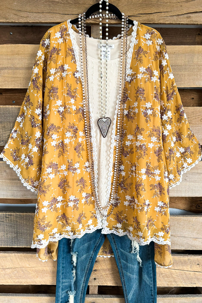 Signs Of Summer Cardigan - Mustard Yellow - SALE