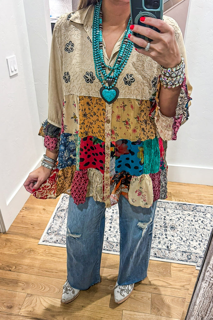 The Wildflower Nomad Top - Latte