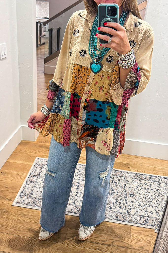 The Wildflower Nomad Top - Latte