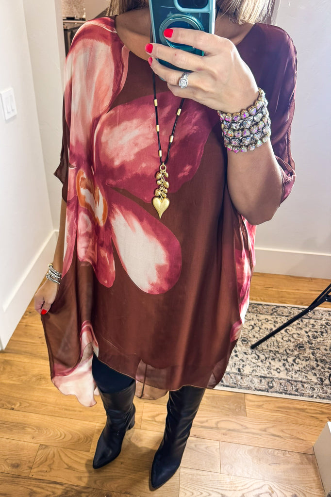 Italian Silk Blend Oversized Tunic Dress | Made in Italy